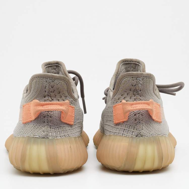 Pre Owned Yeezy x Adidas Grey Knit Fabric Boost 350 V2 True Form Sneakers Size 39 1/3