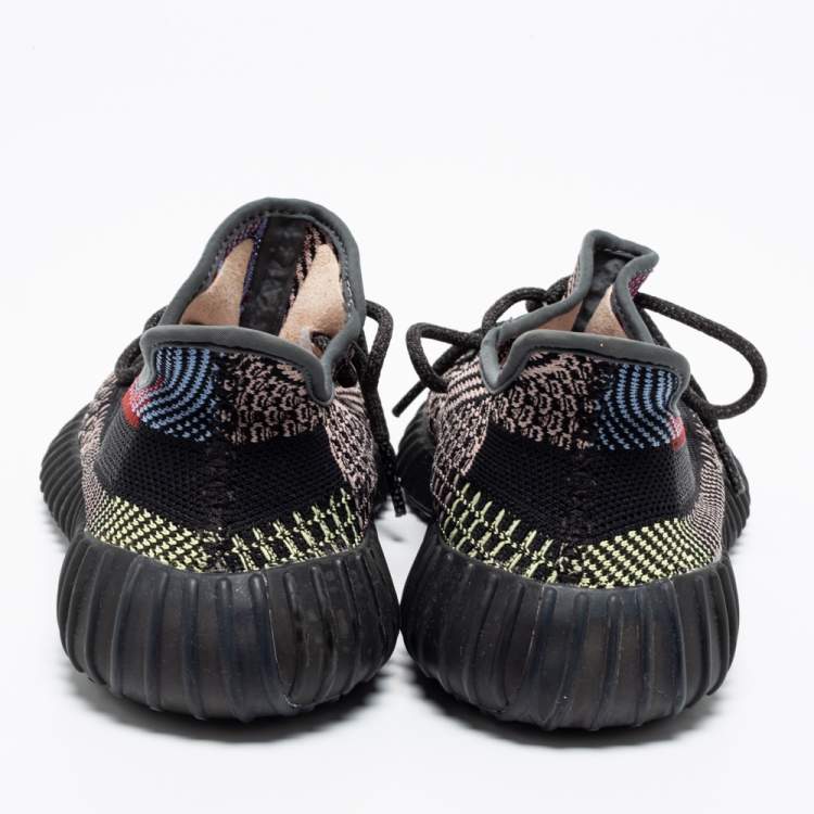 Pre Owned Adidas x Yeezy Boost Multicolor Knit Fabric And Mesh 350 V2 Yechiel Reflective Sneakers Size 40 2/3