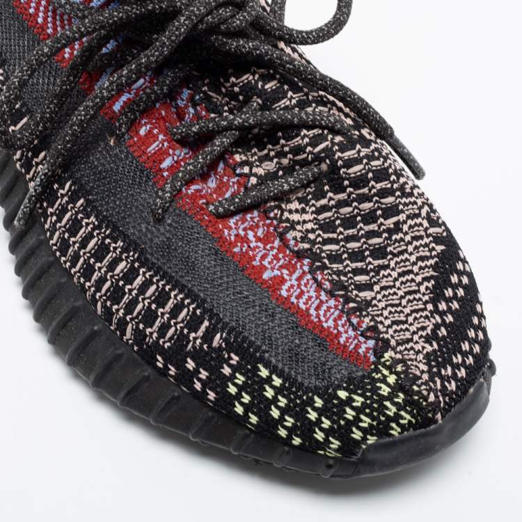 Pre Owned Adidas x Yeezy Boost Multicolor Knit Fabric And Mesh 350 V2 Yechiel Reflective Sneakers Size 40 2/3