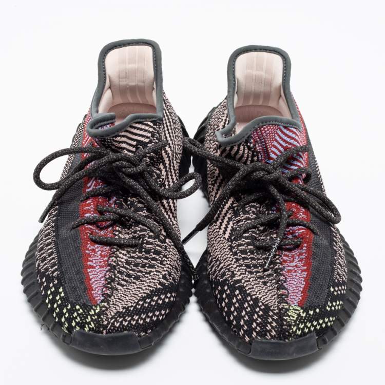 Pre Owned Adidas x Yeezy Boost Multicolor Knit Fabric And Mesh 350 V2 Yechiel Reflective Sneakers Size 40 2/3