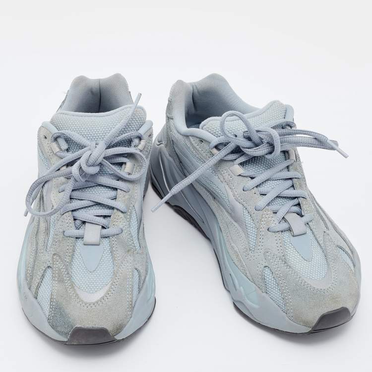Pre Owned Yeezy x adidas Grey/Blue Suede And Mesh Boost 700 V2 Inertia Sneakers Size 39.5