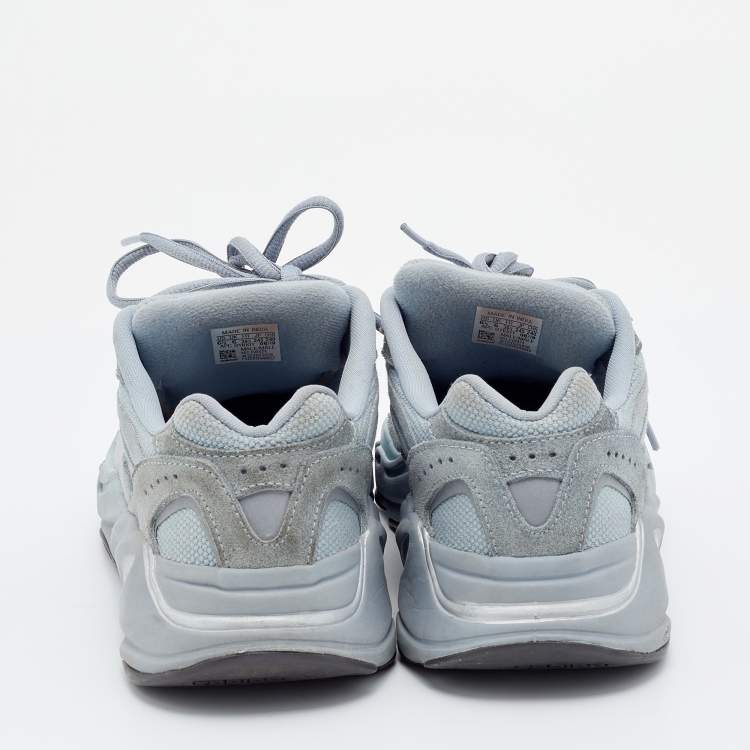Pre Owned Yeezy x adidas Grey/Blue Suede And Mesh Boost 700 V2 Inertia Sneakers Size 39.5
