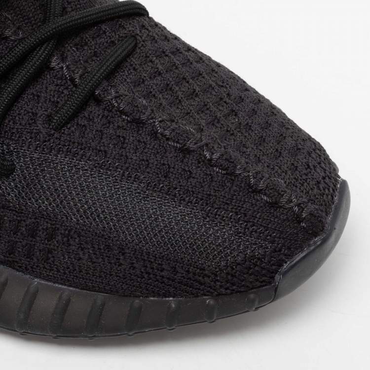 Pre Owned Yeezy x Adidas Black Knit Fabric Boost 350 V2 Sneakers Size 39 1/3 