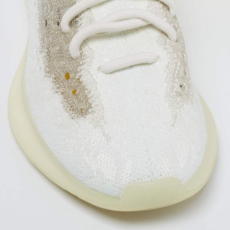 Pre Owned Yeezy x Adidas Tri-Color Knit Fabric Boost 380 Calcite Glow Sneakers Size 39 1/3