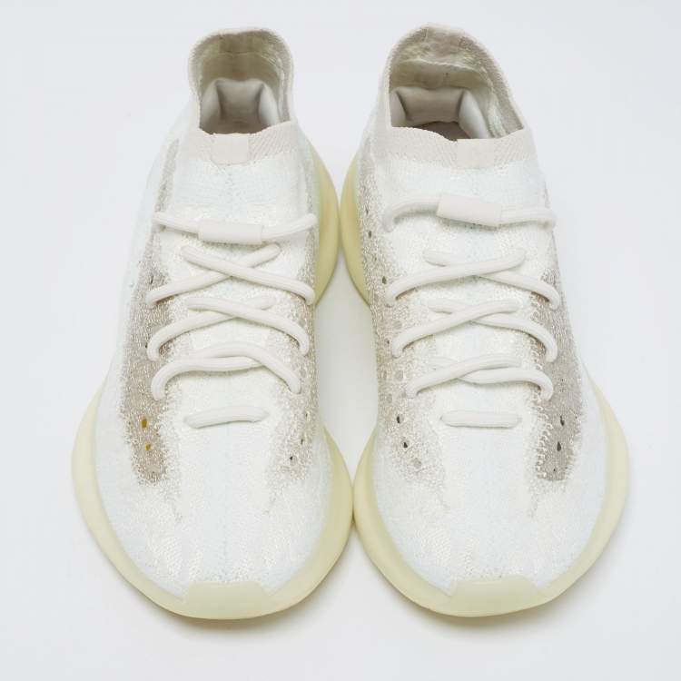Pre Owned Yeezy x Adidas Tri-Color Knit Fabric Boost 380 Calcite Glow Sneakers Size 39 1/3