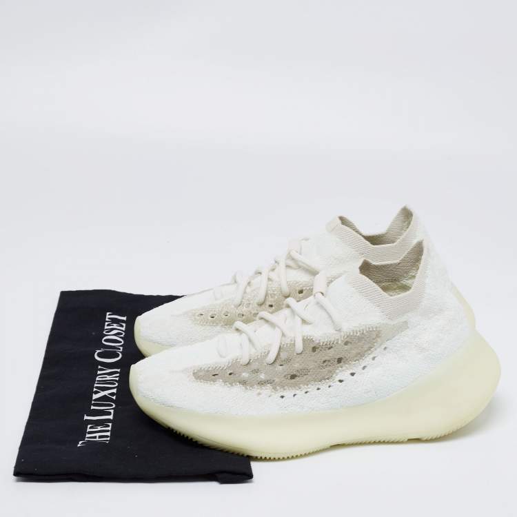 Pre Owned Yeezy x Adidas Tri-Color Knit Fabric Boost 380 Calcite Glow Sneakers Size 39 1/3