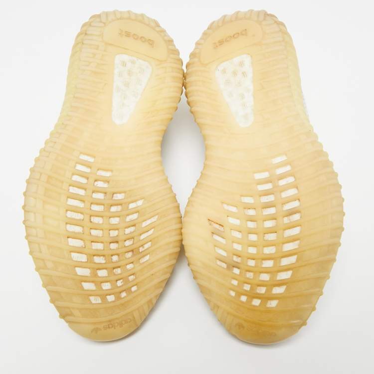 Pre Owned Adidas Yeezy White Knit Fabric Boost 350 V2 Cloud (Non-Reflective) Sneakers Size 38 2/3