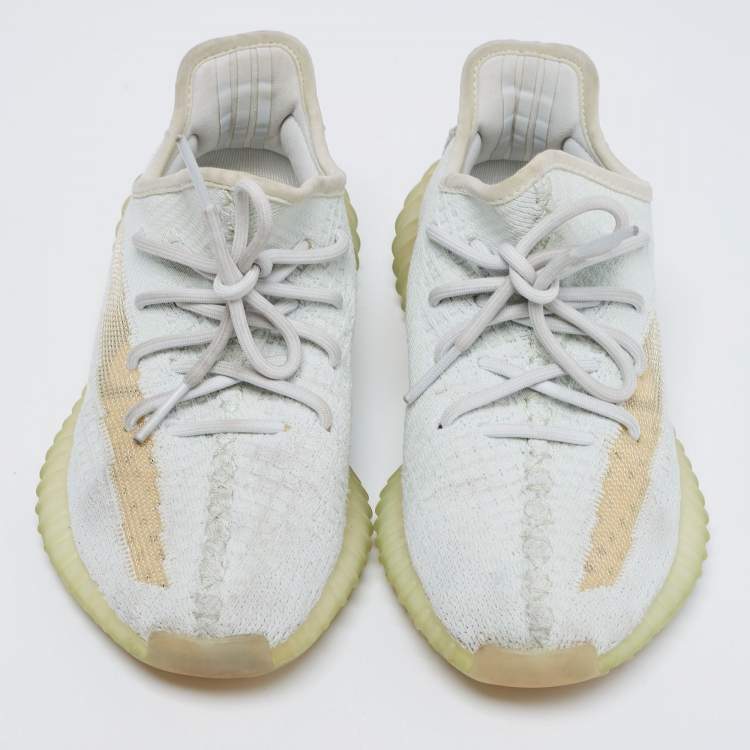 مملوكة مسبقًا Adidas Yeezy Light  Dark Grey/Brown Knit Fabric Boost 350 V2 Sneakers Size 37 1/3