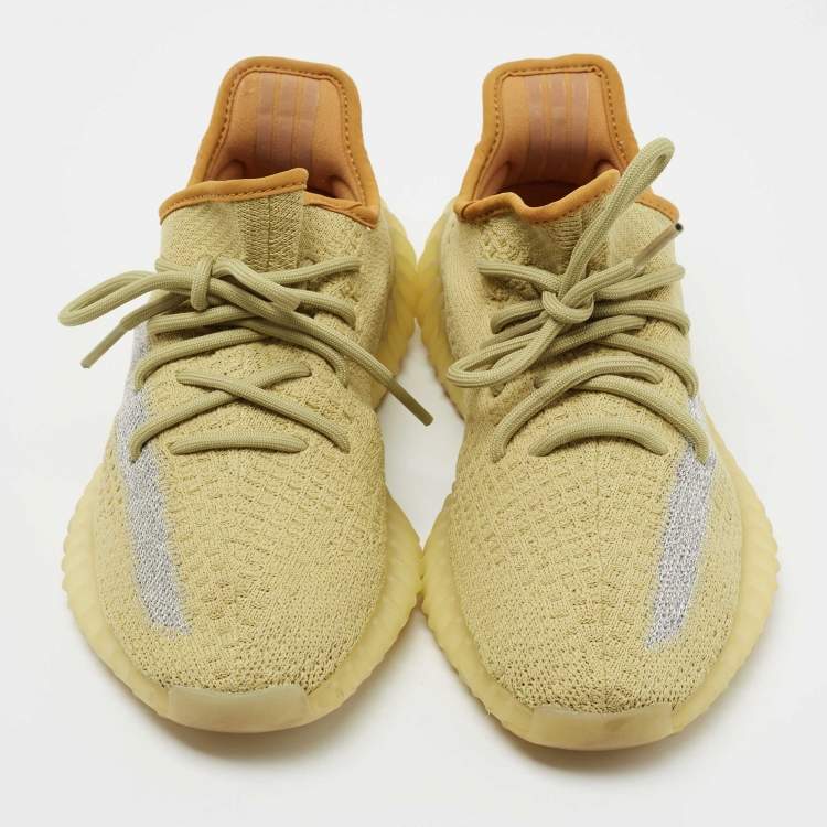 مملوكة مسبقًا Yeezy x Adidas Green Knit Fabric Boost 350 V2  Sneakers Size 38 2/3