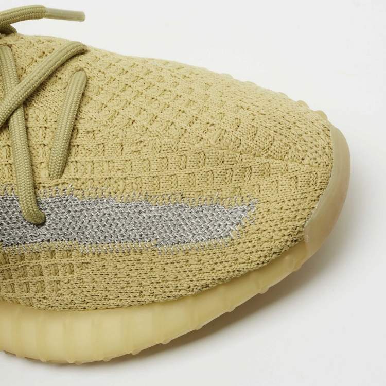 مملوكة مسبقًا Yeezy x Adidas Green Knit Fabric Boost 350 V2  Sneakers Size 38 2/3