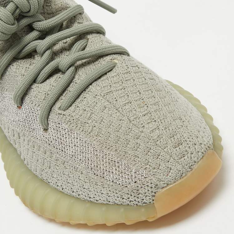 مملوكة مسبقًا Yeezy x Adidas Green Knit Fabric Boost 350 V2 Desert Sage Sneakers Size 36 2/3