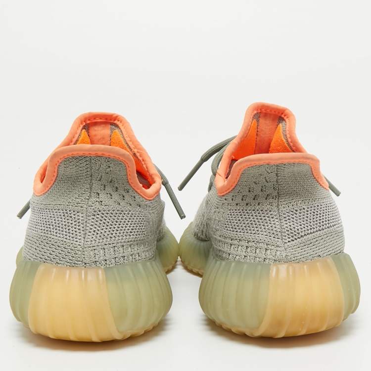 مملوكة مسبقًا Yeezy x Adidas Green Knit Fabric Boost 350 V2 Desert Sage Sneakers Size 36 2/3