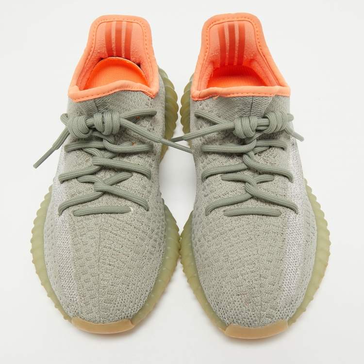 مملوكة مسبقًا Yeezy x Adidas Green Knit Fabric Boost 350 V2 Desert Sage Sneakers Size 36 2/3