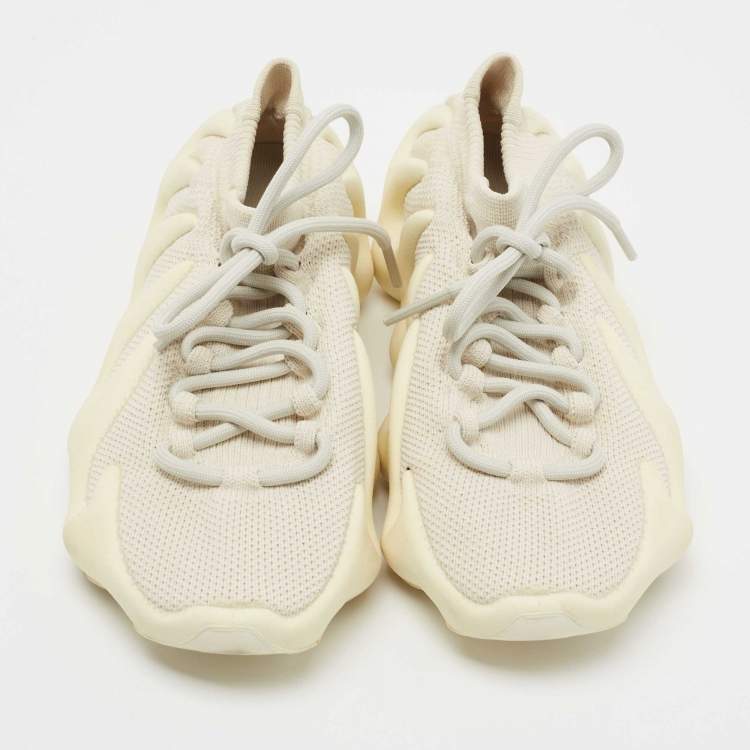 Pre Owned Yeezy x Adidas Cream Knit Fabric 450 Cloud White Sneakers Size 38