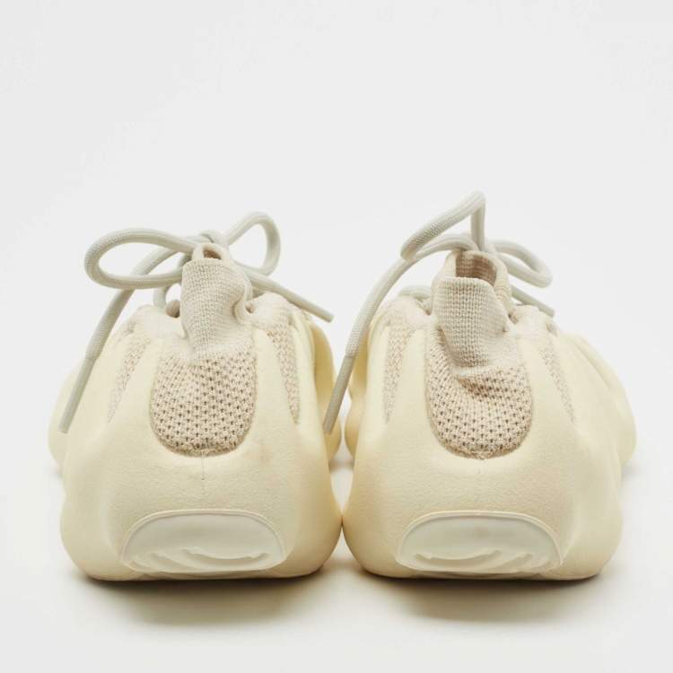 Pre Owned Yeezy x Adidas Cream Knit Fabric 450 Cloud White Sneakers Size 38