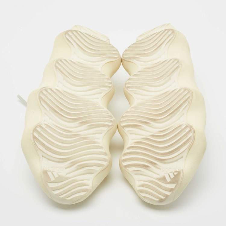 Pre Owned Yeezy x Adidas Cream Knit Fabric 450 Cloud White Sneakers Size 38