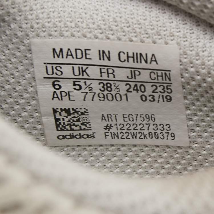 Pre Owned Yeezy x Adidas White/Grey Suede and Leather Boost 700 Sneakers Size 38 2/3