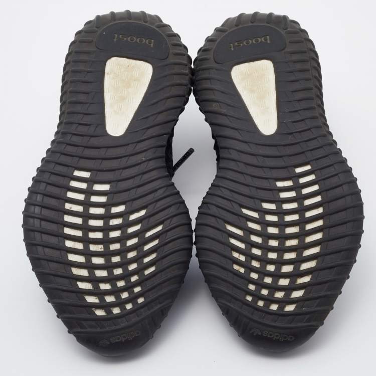 Pre Owned Yeezy x Adidas Black Knit Fabric Boost 350 V2 Static Sneakers Size 37 1/3