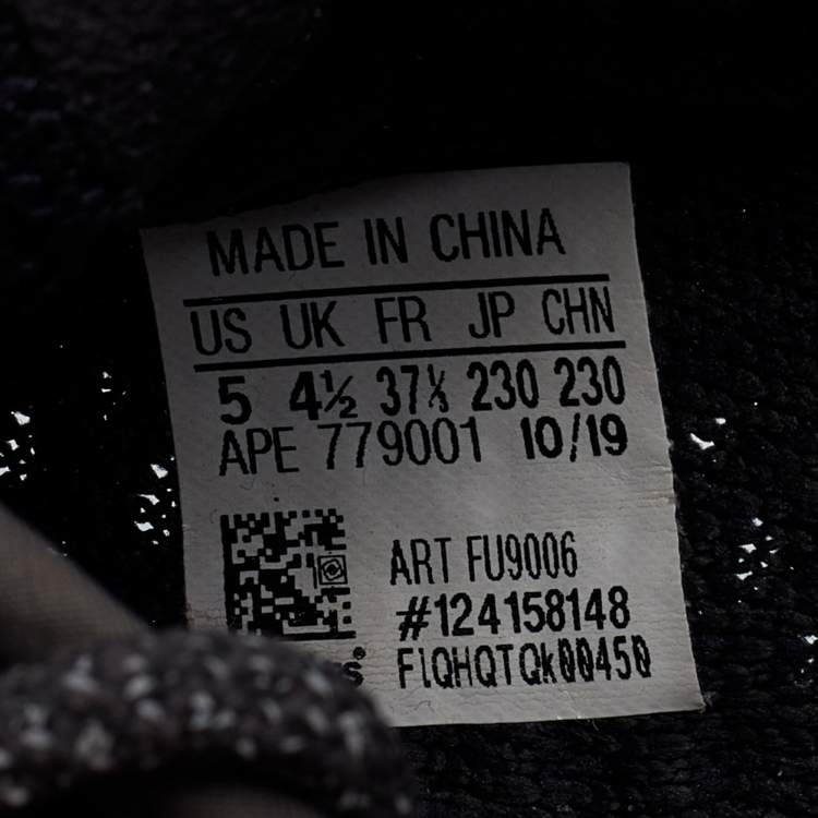 Pre Owned Yeezy x Adidas Black Knit Fabric Boost 350 V2 Static Sneakers Size 37 1/3