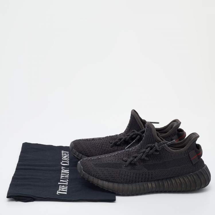 Pre Owned Yeezy x Adidas Black Knit Fabric Boost 350 V2 Static Sneakers Size 37 1/3