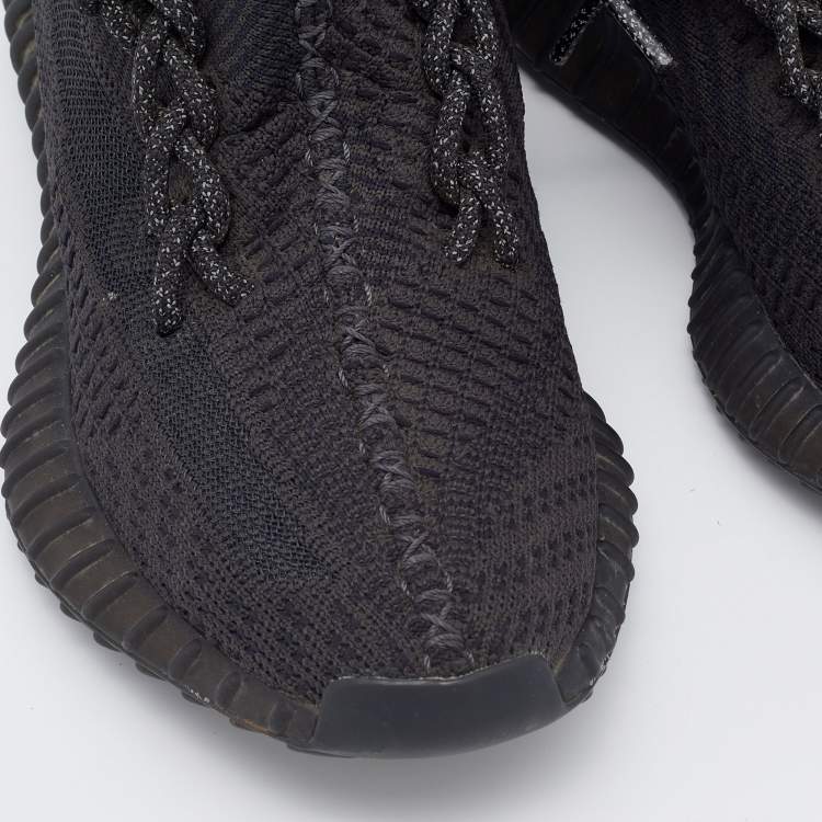 Pre Owned Yeezy x Adidas Black Knit Fabric Boost 350 V2 Static Sneakers Size 37 1/3