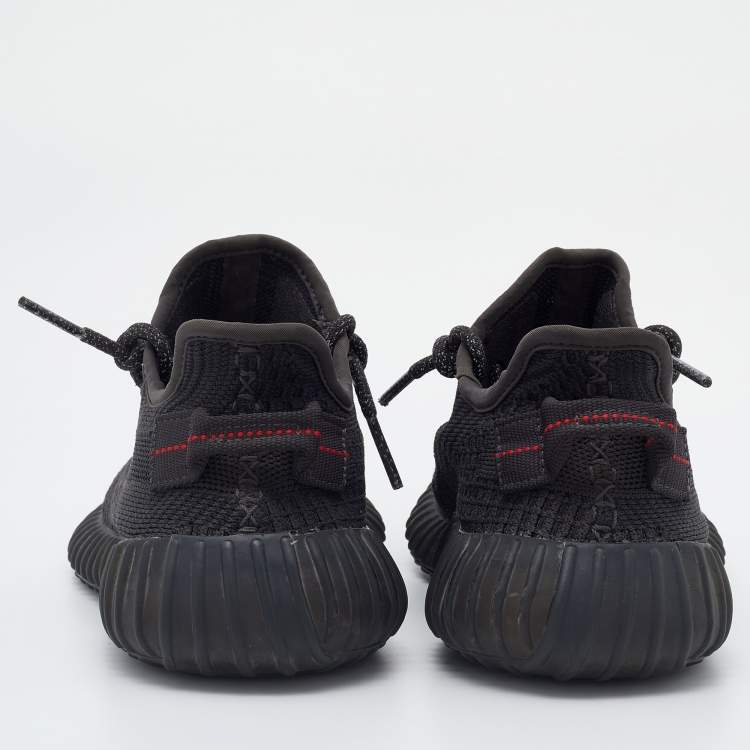 Pre Owned Yeezy x Adidas Black Knit Fabric Boost 350 V2 Static Sneakers Size 37 1/3