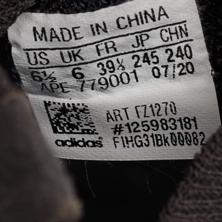 Pre Owned Yeezy x Adidas Black/Brown Knit Fabric Boost 380 Onyx Sneakers Size 39 1/3