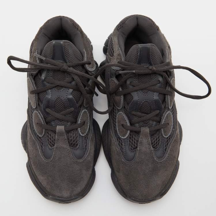 Pre Owned Yeezy x Adidas Grey Suede and Mesh Boost 500 Utility Sneakers Size 39 1/3