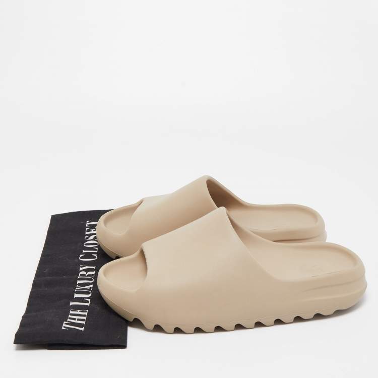 Pre Owned Yeezy x Adidas Beige Rubber 'Pure' Slide Sandals Size 37.5