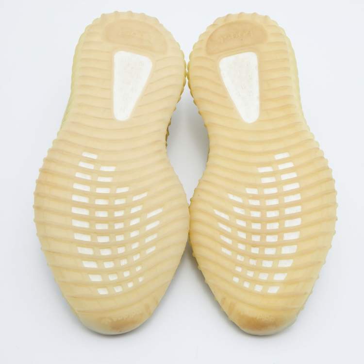 Pre Owned Yeezy x Adidas Yellow Cotton Knit Boost 350 V2 Marsh Sneakers Size 41 1/3