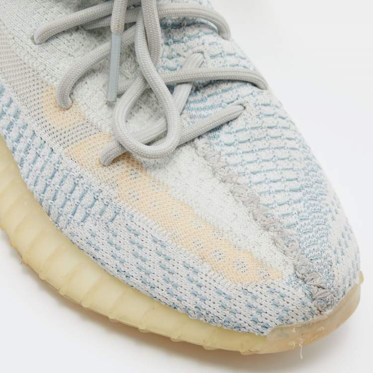 Pre Owned Adidas Yeezy Green Knit Fabric Boost 350 V2 Cloud (Non-Reflective) Sneakers Size 40 2/3