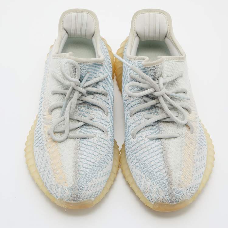 Pre Owned Adidas Yeezy Green Knit Fabric Boost 350 V2 Cloud (Non-Reflective) Sneakers Size 40 2/3