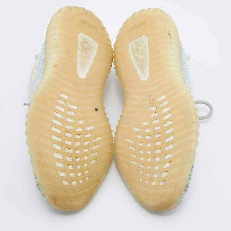 Pre Owned Adidas Yeezy Green Knit Fabric Boost 350 V2 Cloud (Non-Reflective) Sneakers Size 40 2/3