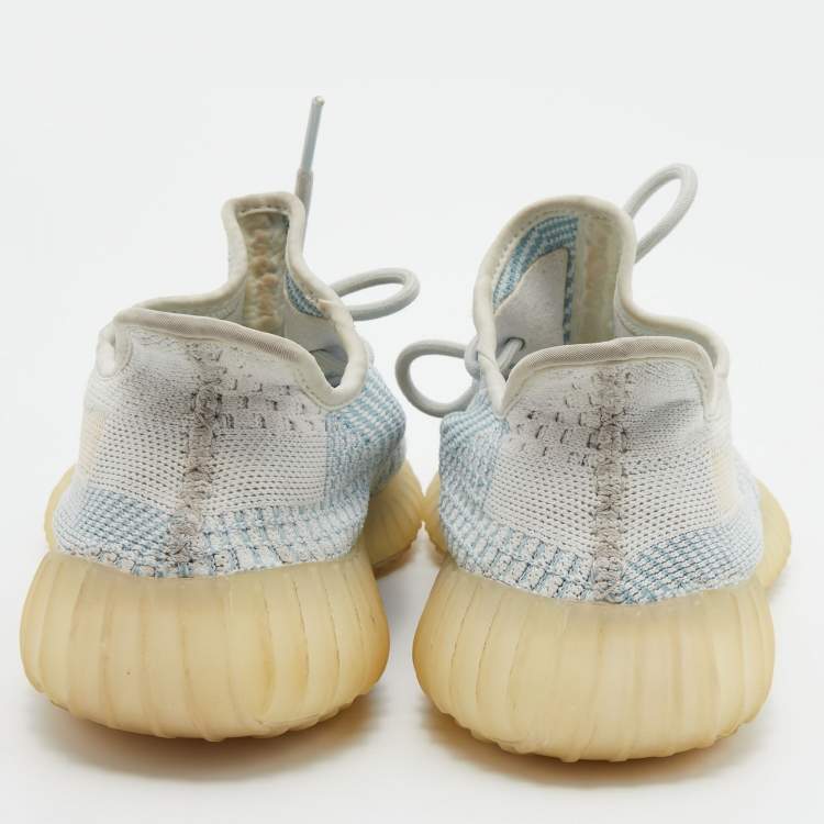 Pre Owned Adidas Yeezy Green Knit Fabric Boost 350 V2 Cloud (Non-Reflective) Sneakers Size 40 2/3