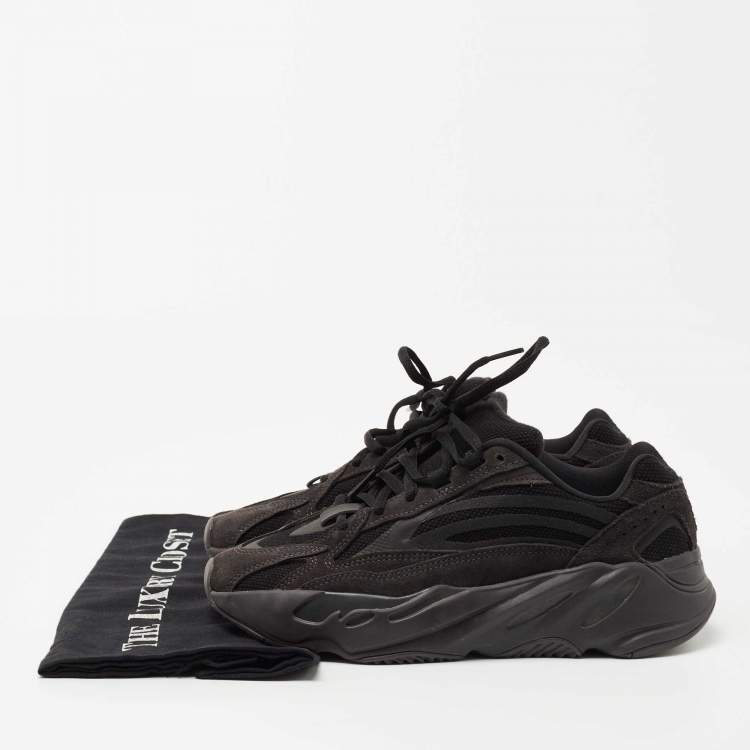 Pre Owned Yeezy x Adidas Black Suede and Mesh Boost 700 V2 Vanta Sneakers Size 38 2/3