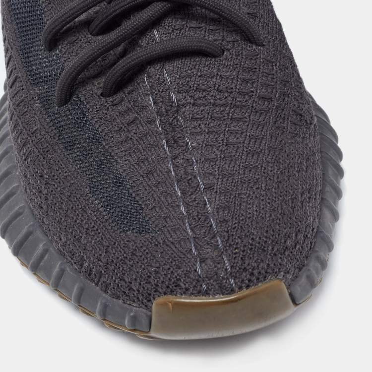 Pre Owned Yeezy x Adidas Black Knit Fabric Boost 350 V2 Cinder Sneakers Size 38 2/3