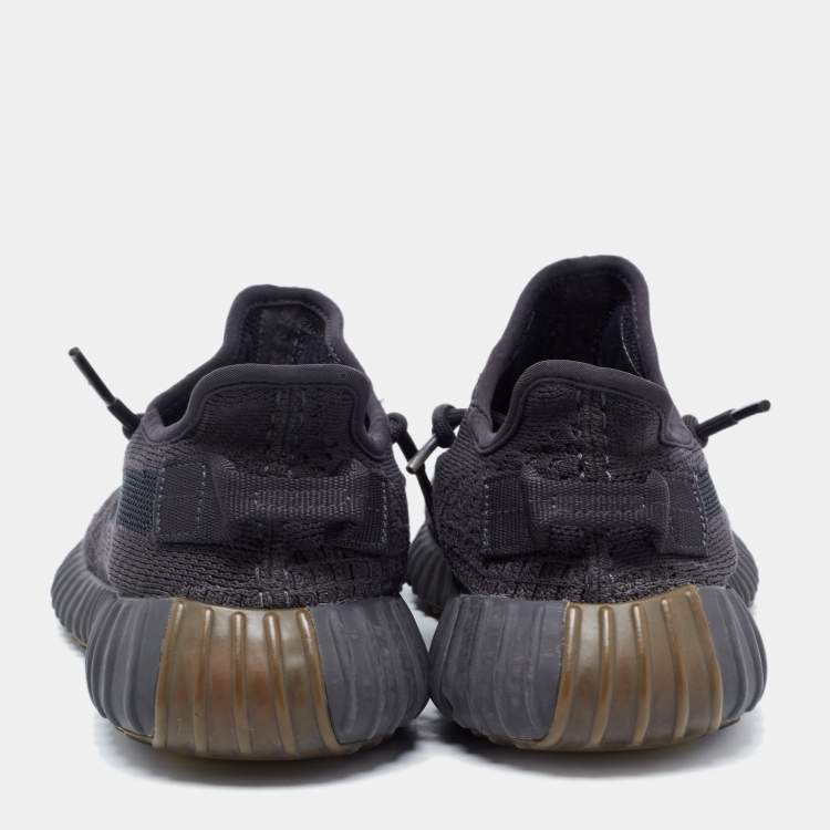 Pre Owned Yeezy x Adidas Black Knit Fabric Boost 350 V2 Cinder Sneakers Size 38 2/3