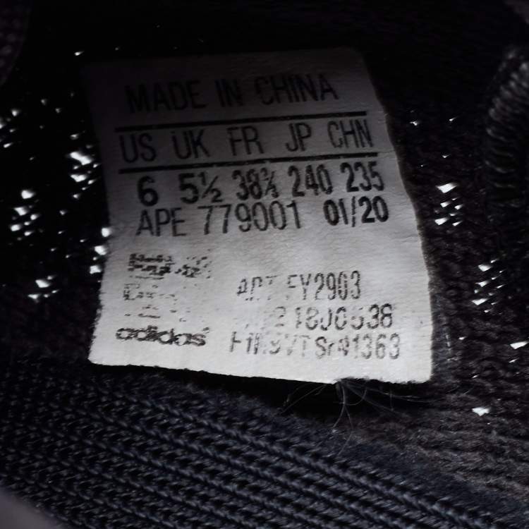 Pre Owned Yeezy x Adidas Black Knit Fabric Boost 350 V2 Cinder Sneakers Size 38 2/3