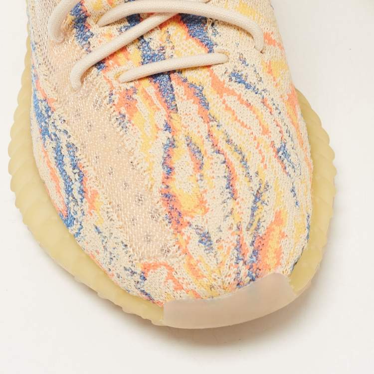 Pre Owned Yeezy x Adidas Multicolor Knit Fabric Boost 350 V2 MX Oat Sneakers Size 38.5