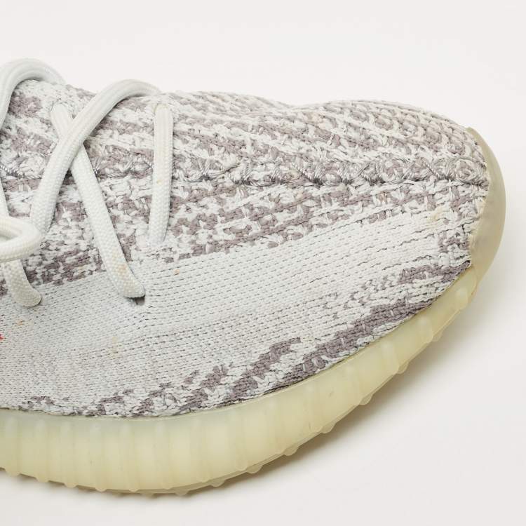 Pre Owned Yeezy x adidas Green/Blue Knit Fabric 350 V2 Blue Tint Sneakers Size 40 2/3
