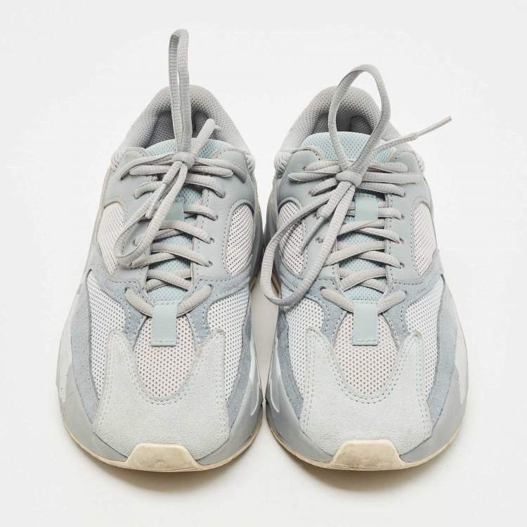 Pre Owned Yeezy x Adidas Green Suede and Mesh Boost 700 Inertia Sneakers 37 2/3