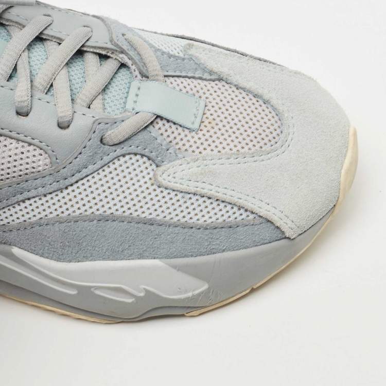 Pre Owned Yeezy x Adidas Green Suede and Mesh Boost 700 Inertia Sneakers 37 2/3