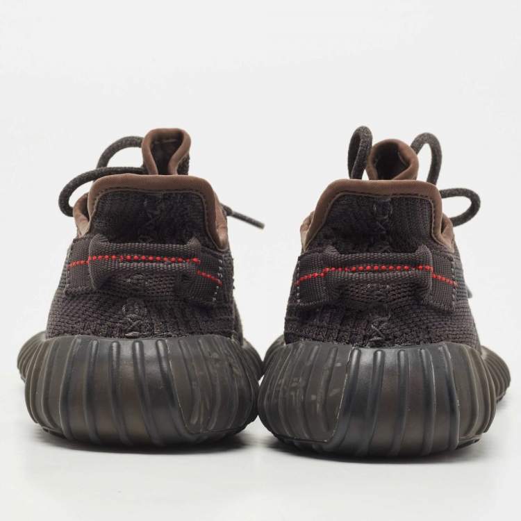 Pre Owned Yeezy x Adidas Black Knit Fabric Boost 350 V2 Black (Non Reflective) Sneakers Size 38