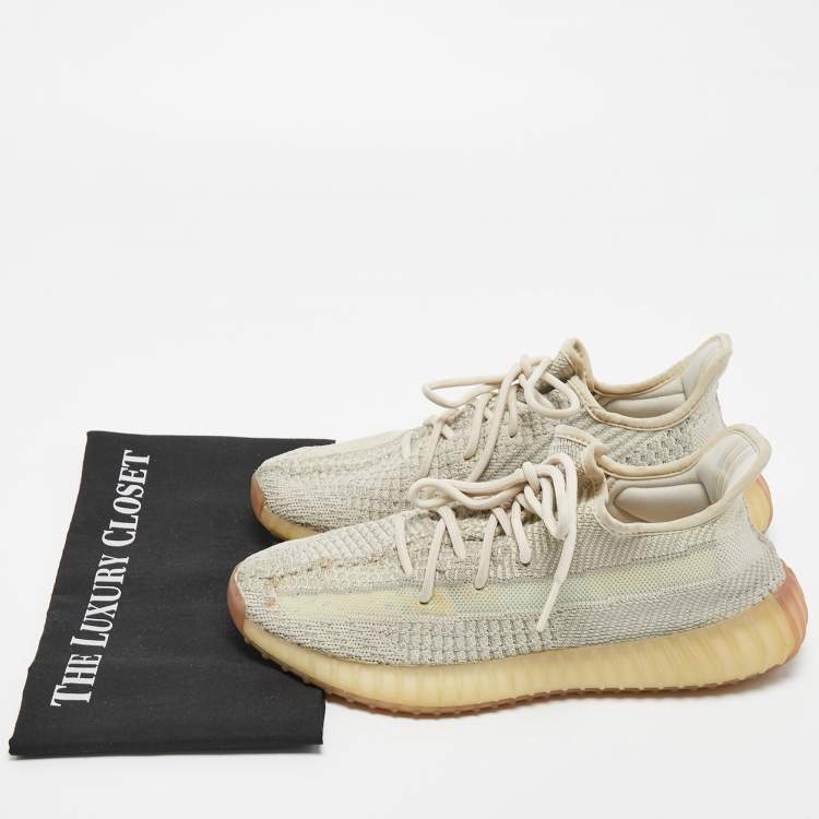 مملوكة مسبقًا Yeezy x Adidas Beige Fabric Boost 350 V2 Yeshaya Sneakers Size 41 1/3