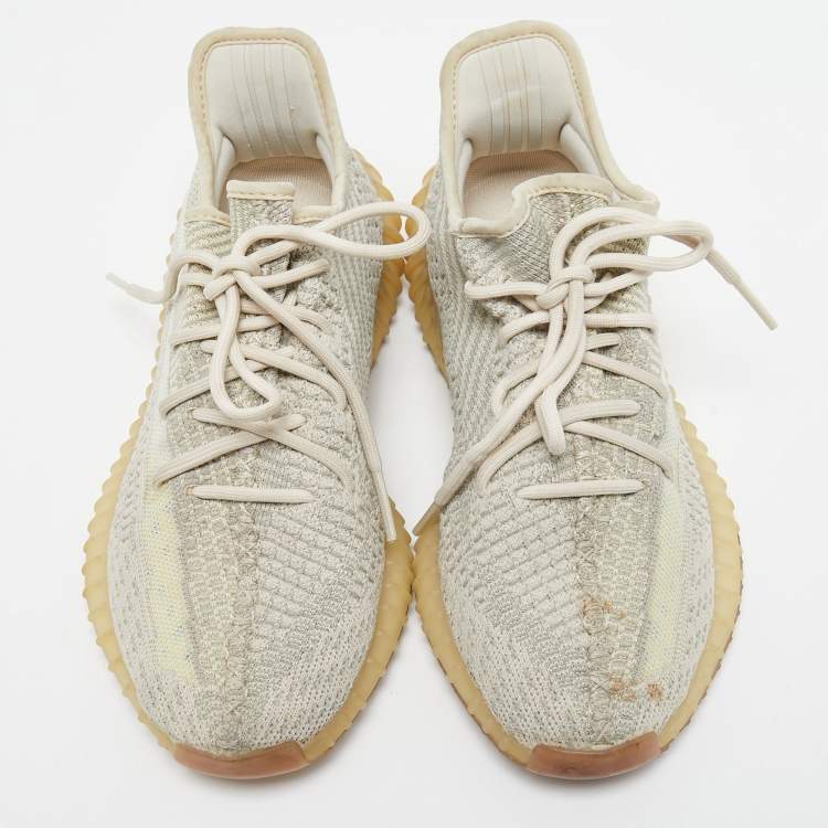 مملوكة مسبقًا Yeezy x Adidas Beige Fabric Boost 350 V2 Yeshaya Sneakers Size 41 1/3