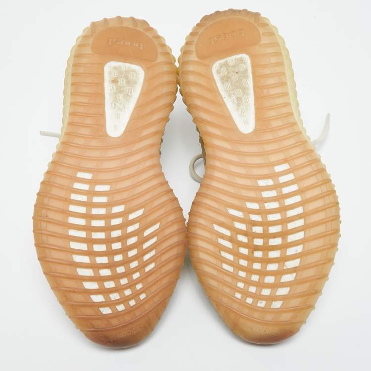 مملوكة مسبقًا Yeezy x Adidas Beige Fabric Boost 350 V2 Yeshaya Sneakers Size 41 1/3