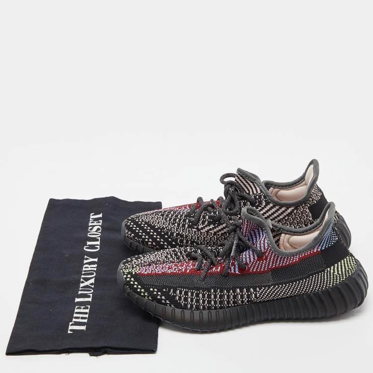 Pre Owned Yeezy x Adidas Multicolor Knit Fabric Boost 350 V2 Yecheil (Non-Reflective) Sneakers Size 38