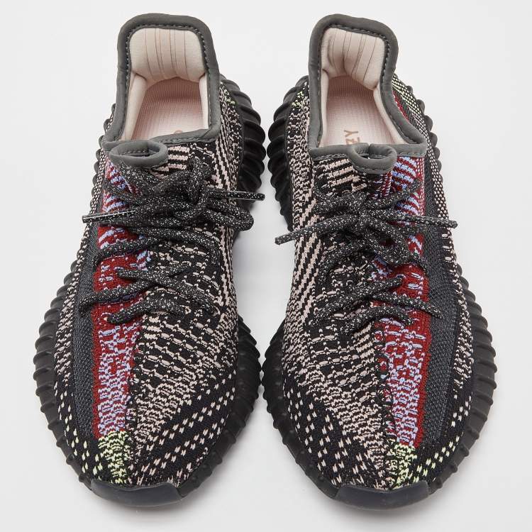 Pre Owned Yeezy x Adidas Multicolor Knit Fabric Boost 350 V2 Yecheil (Non-Reflective) Sneakers Size 38
