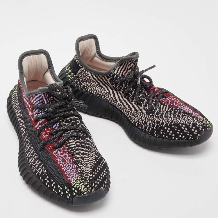 Pre Owned Yeezy x Adidas Multicolor Knit Fabric Boost 350 V2 Yecheil (Non-Reflective) Sneakers Size 38
