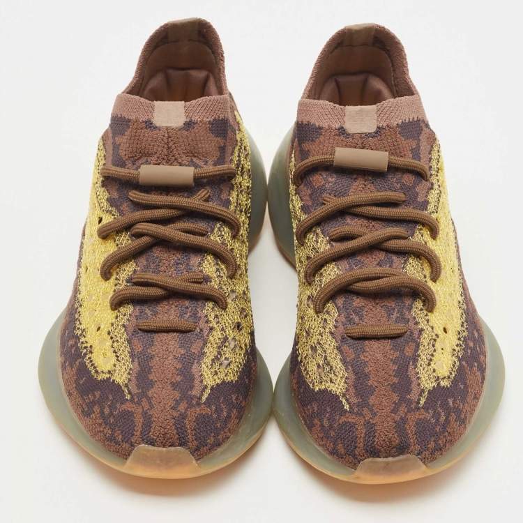 Pre Owned Yeezy x Adidas Tricolor Knit Fabric Boost 380 Lmnte Sneakers Size 36 2/3